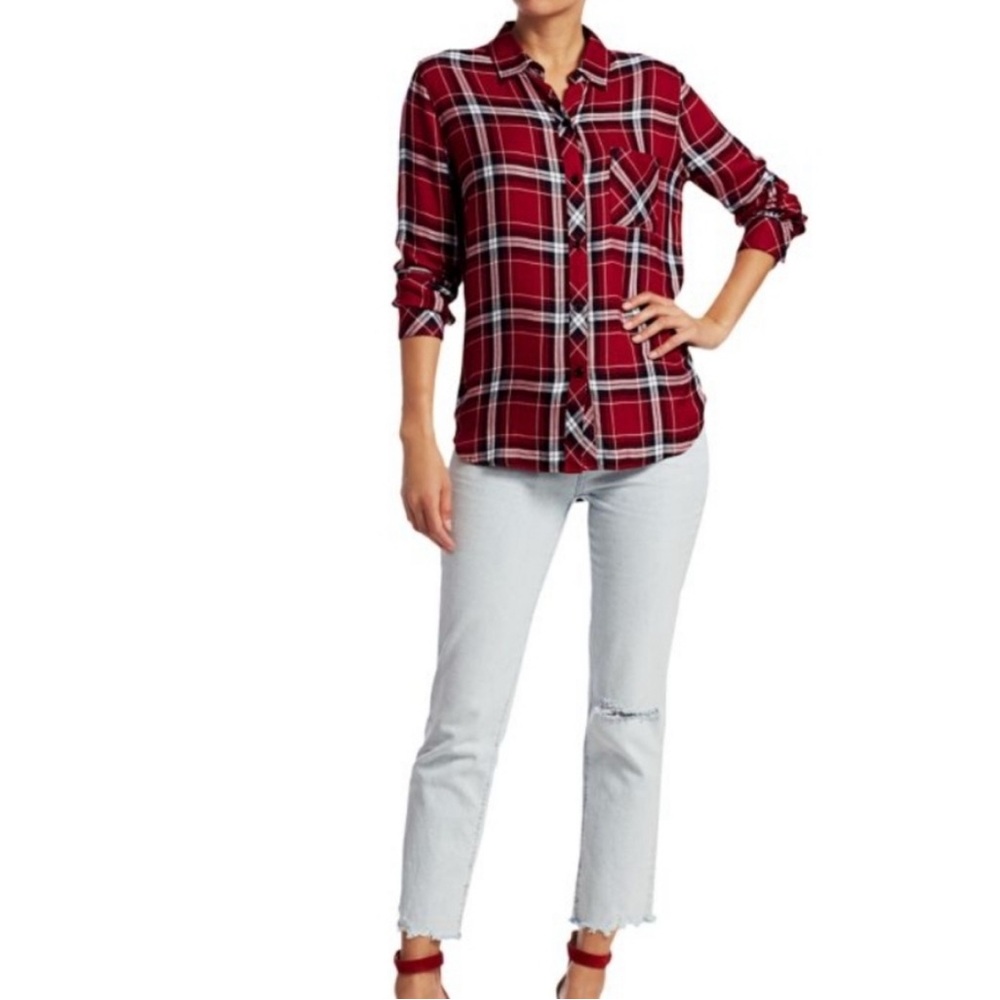 Rails Hunter Crimson/Navy Plaid
Button Down Shirt Size XS
